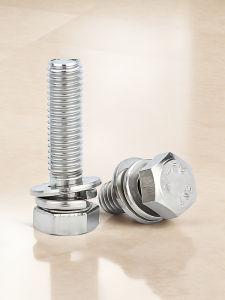 304 Stainless Steel Hex Head Bolt Flat Washer Combination GB9014.17 outside Hexagon Three Combination Screws Cold Dunning Process