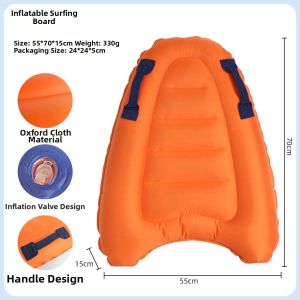 Kids Inflatable Surfboard Portable Children Bodyboard with Handle Lightweight Swimming Floating Board for Beach Pool Water