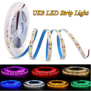 5V 2835 LED Strip Light Bar Warm White/Blue/Purple TV Back Led Flexible Lighting with USB Cable Plug