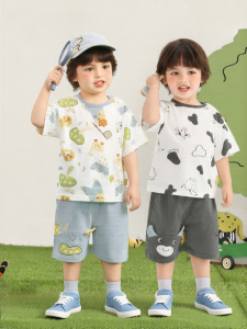 CUTEPANDAS | Bộ Đồ Hè In Hình Thú Cưng Cho Trẻ Em