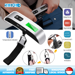 【✅SG stock】Digital Luggage Scale Portable Hanging Weighing 50kg Electronic Suitcase Kitchen Scale Backlight LCD Display