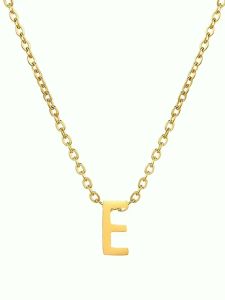Kalung Titanium Wanita Custom Inisial Nama Alphabet Terbaru Kalung Titanium Anti Karat Tidak Luntur