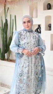 Yesaya - Outer Brukat Atasan Muslim wanita Kekinian Full Bordir Outfit Kondangan Atasan Brukat 26606
