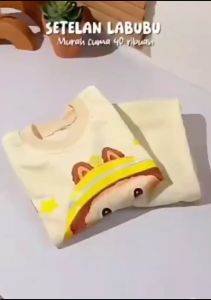 Setelan Baju Anak Perempuan Labubu Jogger Usia 1 6 Tahun Viral