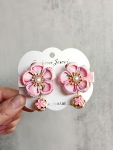 กิ๊บติดผมรูปดอกไม้ผ้าสไตล์จีนสำหรับเด็กเครื่องประดับผมใส่กับชุดฮั่นฝูสำหรับเด็กผู้หญิงเครื่องประดับศีรษะแฟชั่นสไตล์จีนสำหรับลูกน้อยเครื่องประดับงานมงคลสีชมพู