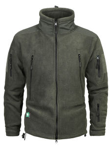 Mege Mens Thickened Fleece Sweater Tactical Fall and Winter Outdoor Fleece-lined plus and Extra Size Outwear Shell Jacket Liner Police