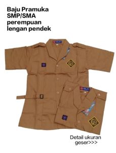 HEPI Baju Pramuka SMP/SMA perempuan lengan pendek seragam sekolah