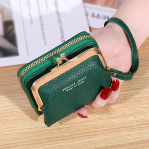 Wallet Womens Fashion Wrist Strap Short Zero Wallet Large Capacity Coin Clip Bag Multiple Card Positions Card Bag Money Clip