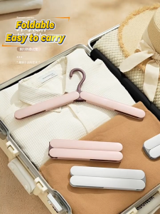 Ecoco Travel Clothes Hanger with Clips Foldable Non-Slip Drying Rack Compact Design for Light Travel