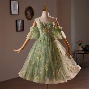 ชุดเจ้าหญิงผ้าโปร่งหรูหราสำหรับผู้ใหญ่ ชุดราตรีหรูหราสไตล์เซน ชุดราตรีแฟชั่นฤดูร้อน 2024 สำหรับผู้หญิง