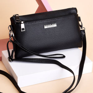 แฟชั่นเย็บกระเป๋าสะพายข้างผู้หญิง 2024 สไตล์ใหม่บางกระเป๋าสะพายไหล่เดียวกระเป๋าใส่เหรียญอเนกประสงค์กระเป๋าช้อปปิ้งสําหรับวัยกลางคน