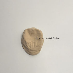 Retro Childrens Beret Hat Boys Solid Color Versatile Simple Newsboy Cap Girls Baby Styling Duckbill Beanie Trendy Outdoor round Top Short Brim