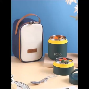 680ML 304 Stainless Steel Insulated Thermal Lunch Box 2 Layer Soup Bentgo Lunch Box Stainless with Lunch Bag Thermal 304 Stainless Steel Insulated Bento Lunchbox for kids Kalle