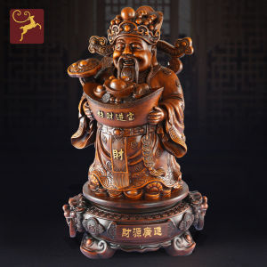 Lucky Wealth God Statue Home Office Living Room Decorative Ornaments Business Store Display Piece Creative Resin Craft