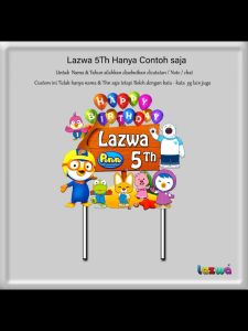 Topper Cake Custom nama karkater | pororo | Baby shark | Barbie | Doraemon | Hello kitty | Spiderman