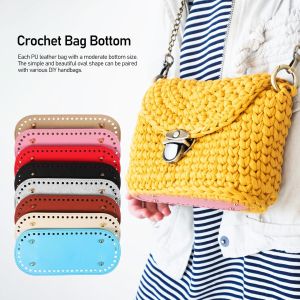 Oval Long Bottom For Knitted Bag Pu Leather Bags Accessories Handmade Bottom Solid Color Diy Crochet Bag Accessories 22*10cm