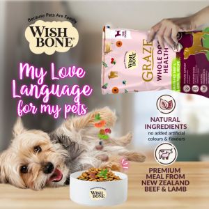 Wishbone Graze Dog New Zealand Beef and Lamb Gluten Free Grain Free Dry Dog Food for Overall Pet Health