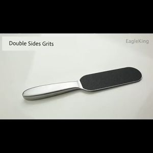 Stainless Steel Pedicure Foot File with 10 Replaceable Pads Coarse-Fine Foot Rasp Remover 24.8x4.5cm