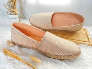 🚚 สินค้าพร้อมส่ง 👞 งาน Handmade 💯% รองเท้าเอสพาดริลล์ ผ้ากระสอบสีเบจ รองเท้าแฟชั่นผู้หญิง สไตล์มินิมอล Inari_Handmade