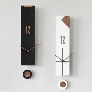 Minimalist Nordic Series Swing Wall Clock Art Hot Sale Vintage Clock Home Living Room Simple lines and Fashion Retro Creative Decorations 55.5*10.5cm