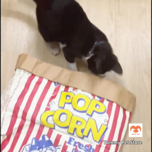 Ins Style Kraft Paper Popcorn Pet Nest Cat Dog Kraft Paper Fun Folding Tunnel Interactive Toy