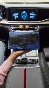 Garis dingin mobil tujuh warna yang dipimpin lampu ambient mobil yang diaktifkan dengan suara bebas kabel pintu kontrol pusat bebas kabel mengubah suasana dekorasi dekorasi bar cahaya