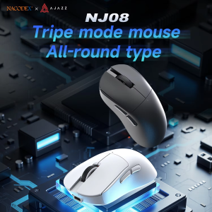 AJAZZ | AJAZZ NJ08/MC/Ultra Tri-Mode Wired/2.4G/Bluetooth Gaming and Office Mouse with RGB Lighting and Lightweight Design