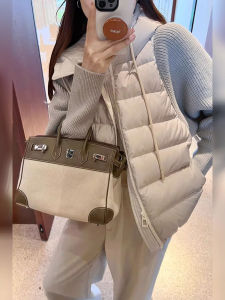 DANTING | Hooded Short Knitted Quilted Down Jacket