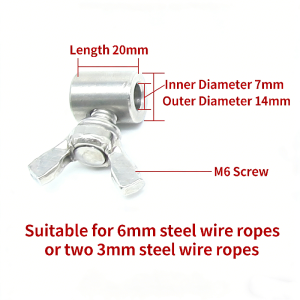 Stainless Steel Handscrew Clamp Steel Cable Head Protector Sleeve Handscrew Locking Clamp Fasteners Buckle Pin Full Size 2-20mm