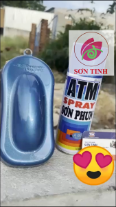 Sơn xịt phun xe máy mô tô màu xanh dương Candy ánh kim ATM A005 Bright Blue