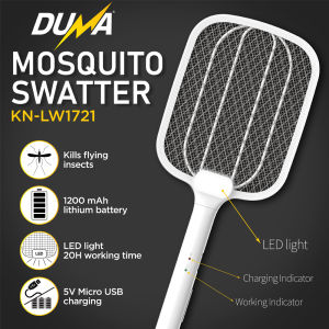 DUMA RECHARGEABLE MOSQUITO SWATTER WITH LED LIGHT 1.5W 20H WORKING TIME LITHIUM BATTERY RAINY SEASON