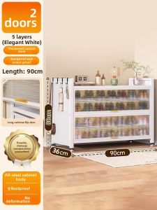 DIBIOU | Household Steel Shoe Cabinet Large Capacity Wall-mounted Entryway Organizer
