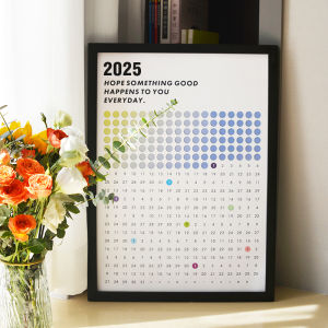 Modern Simple Frame Calendar 2025 365 Days Decorative Hanging Painting Self-Discipline Countdown INS Annual Calendar