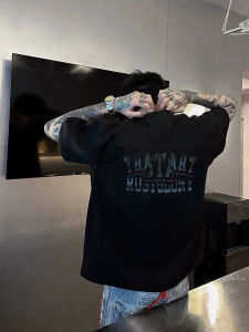 Áo Thun Nam Cotton Phong Cách Mỹ Hiphop Dáng Rộng Tay Ngắn Mùa Hè Cổ Tròn in Họa Tiết Thoáng Khí Thoải Mái Thường Ngày