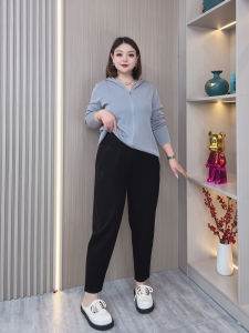 Quần Thể Thao Cạp Cao Rộng Rãi Cho Phụ Nữ Cỡ Lớn Quần Harem Rộng Rãi Thoải Mái Thoáng Khí Phong Cách Hàn Quốc Mùa Thu