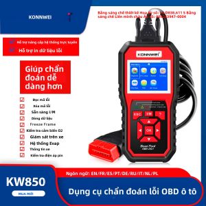 Máy Quét OBD2 KONNWEI KW850 2025 Dụng Cụ Chẩn Đoán Ô Tô Chuyên Nghiệp Kiểm Tra Hệ Thống Động Cơ Đọc Mã Lỗi Tìm Kiếm Mã DTC Kết Nối USB