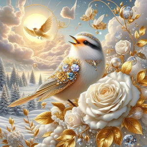 Huacan 5D DIY Diamond Painting Bird Rose Diamond Mosaic Animal Flower New 2025 Decorative Paintings