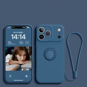 szhaiyu | Liquid Silicone Ring Stand Magnetic Phone Case for iPhone 12 13 Mini 14 15 16 17 18 Pro Max Plus Soft Bumper Protective Case