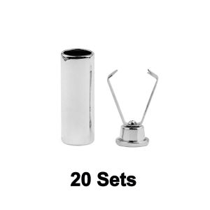20 Sets Metal Rope Ends Stopper Button Cord End Lock Cap Hanging Bell Buckle DIY Bag Shoes Garment Lanyard Accessories