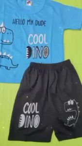 Setelan Kaos Anak Laki Laki 3 Setel Motif Hewan Baju Anak 1-4 Tahun