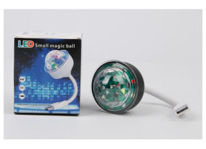 6W Mini USB Colorful Stage Light 360° All-round Rotation LED Projector Light DJ Car Voice Controlled Atmosphere Lights for Party