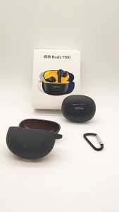 Silicone Case for Realme Buds T100 Wireless Bluetooth Earbuds Realme Buds T100 Carabiner Protective case
