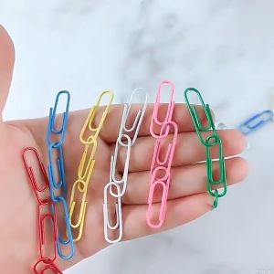 Satu Keluarga Paper Clip Warna Metalic Isi 80pcs A109 Klip Kertas Aesthetic Warna Macaron Serbaguna