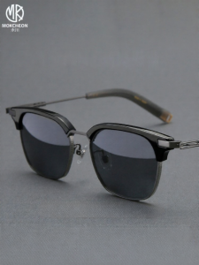 MOKCHEON | Prescription Retro Titanium Wide Polarized Sunglasses 155mm