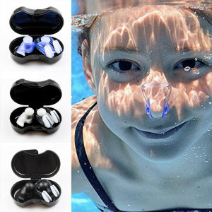Swimming Earplugs Swimming Nose Clip Set Children Adults Waterproof Anti-Noise Swimming Supplies