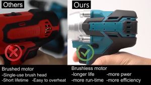 REAIM Cordless Electric Impact 388V 2Baterai Wrench BrushlessMobil Baterai litium