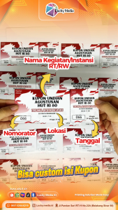 Kupon Jalan Santai Agustusan HUT RI 80 Undian Lomba 17 Agustus Jalan Sehat Custom Full Color 2