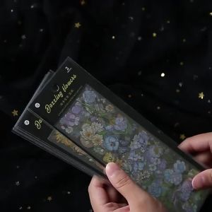 Morning Rain Flower Guka Stickers for Journaling Ins-Style Fresh Roses Flowers Food Plants Waterproof Pet Retro Decoration