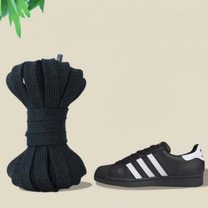 RUNEASY | Elastic Slip-Resistant Flat Shoe Laces Black White