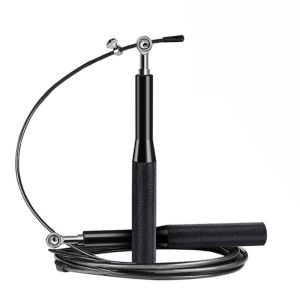 เชือกกระโดดแบบมีลูกปืน ด้ามจับอะลูมิเนียม สายสลิงโลหะผสม อุปกรณ์กีฬาและฟิตเนส ความเร็วสูง ปรับความยาวได้